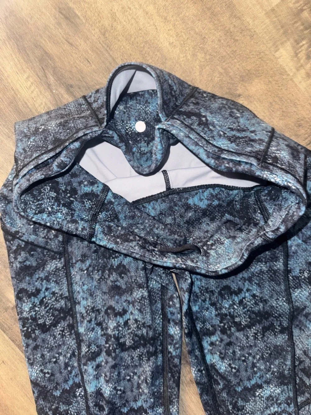 Lululemon Fast and Free High Rise Tight 25 Ice Dye Cerulean Blue Sz 4 Nulux